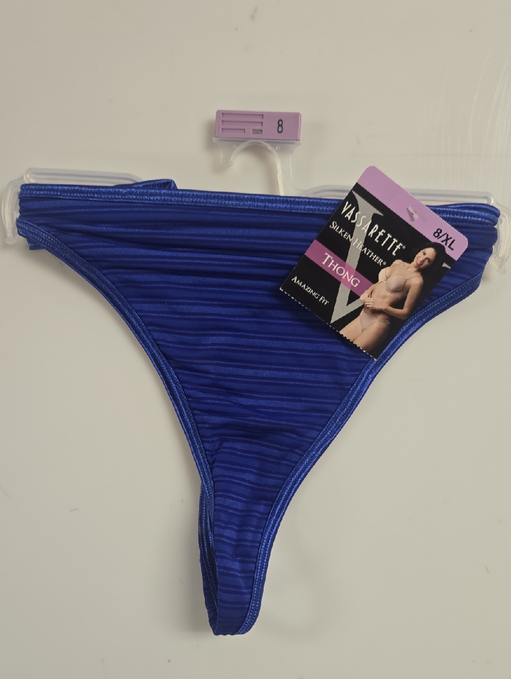 Vassarette Cobalt Blue Striped Thong